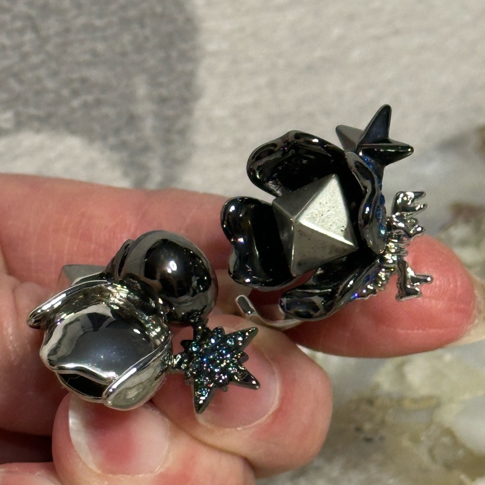 AUTHENTIC COACH double finger ring M/L skull rexy tearose star pyramid b… - Picture 15 of 16